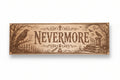 Nevermore Raven Engraved Cherry Wood Sign — 24 × 7.5