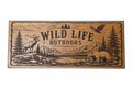 Wildlife Outdoors Engraved Cherry Wood Sign — 24 × 9