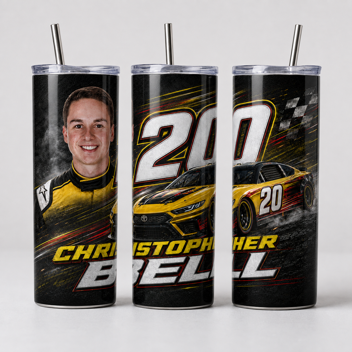 NASCAR Driver 20 oz Skinny Tumbler – Choose Your Driver