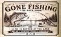 Gone Fishing Engraved Hard Maple Wood Sign – 18 × 11